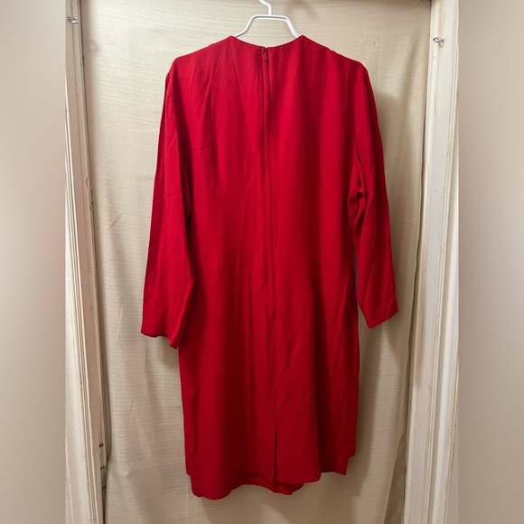 ⚪️ Mascara Elegant Red Women's Dress with Fun Detail and Gold Accents Size 14 - Picture 7 of 10